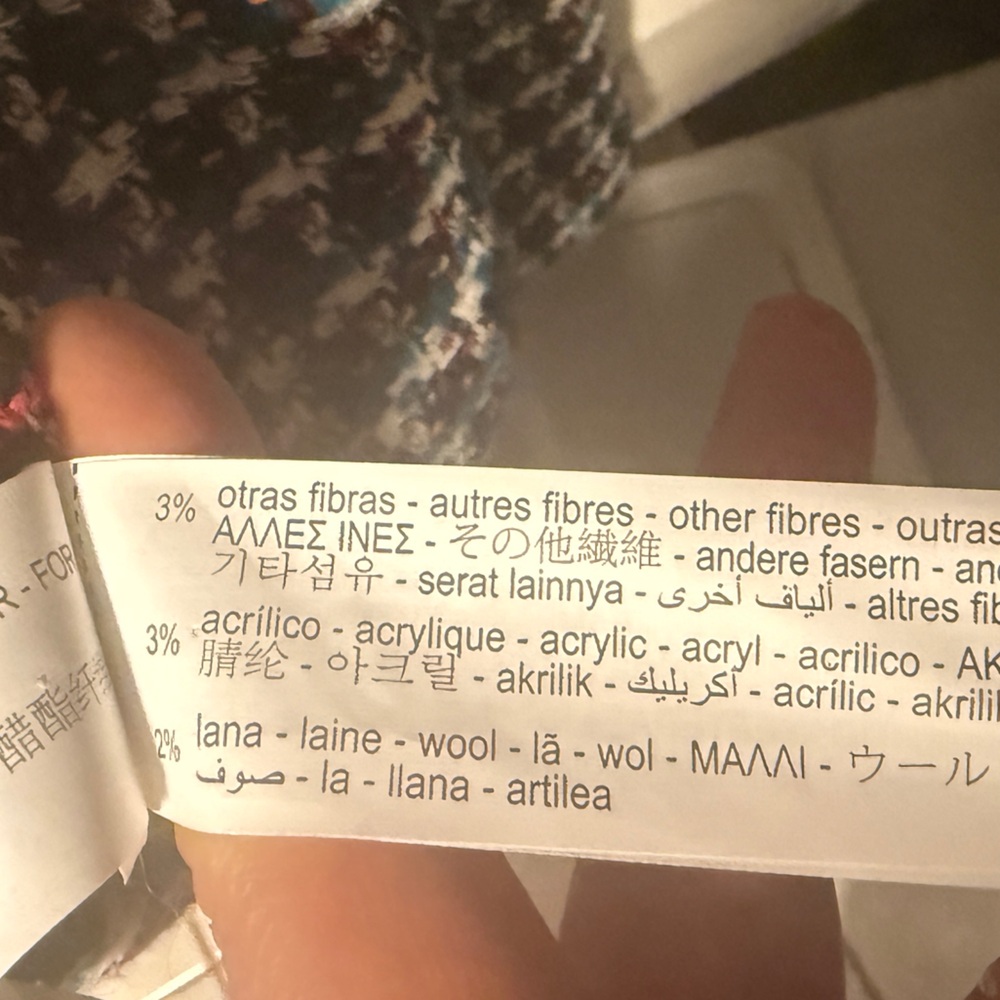 NWT ZARA TEXTURED DOUBLE BREASTED BLAZER TWEED CHECK PLAID JACKET PEARL BUTTON - Picture 9 of 9